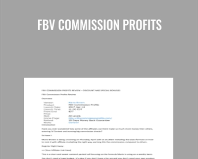 FBV Commission Profits - Mario Brown