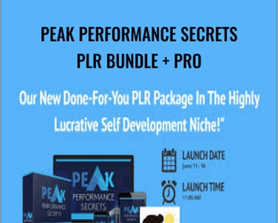 Peak Performance Secrets PLR Bundle + PRO - Chad Eljisr and James W. Brown