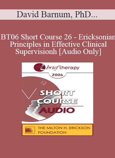 [Audio Only] BT06 Short Course 26 - Ericksonian Principles in Effective Clinical Supervision: Teaching Therapy from the Inside Out - David Barnum