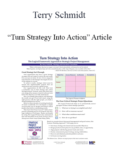 Terry Schmidt - “Turn Strategy Into Action” Article
