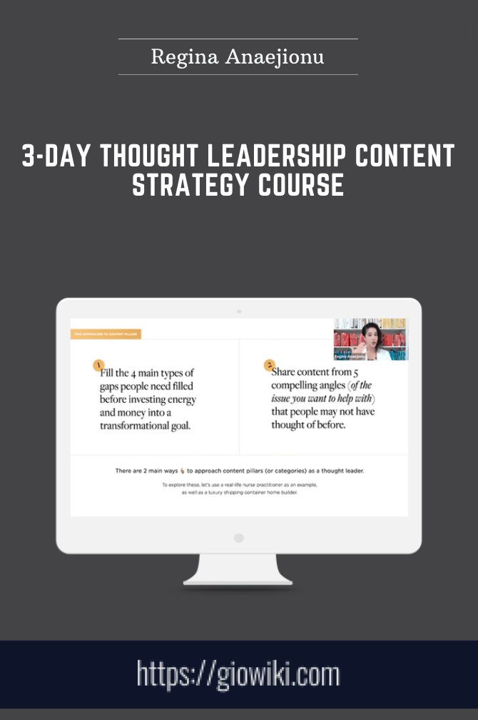 3 - Day Thought Leadership Content Strategy Course  -  Regina Anaejionu